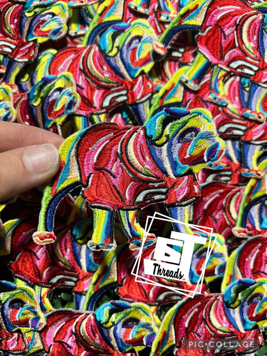 Rainbow Bulldog....Cap Patches Only: Rainbow Bulldog 6j Threads LLC