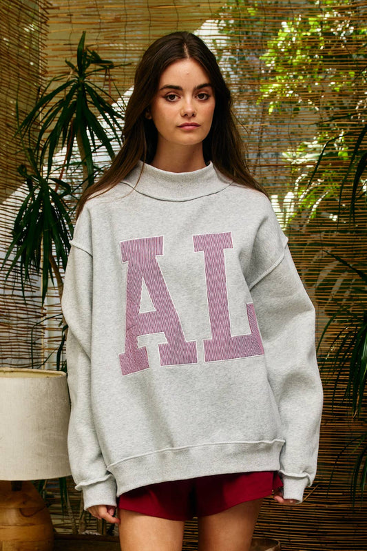 Alabama Saturday Oversized Mock-Neck Sweatshirt
