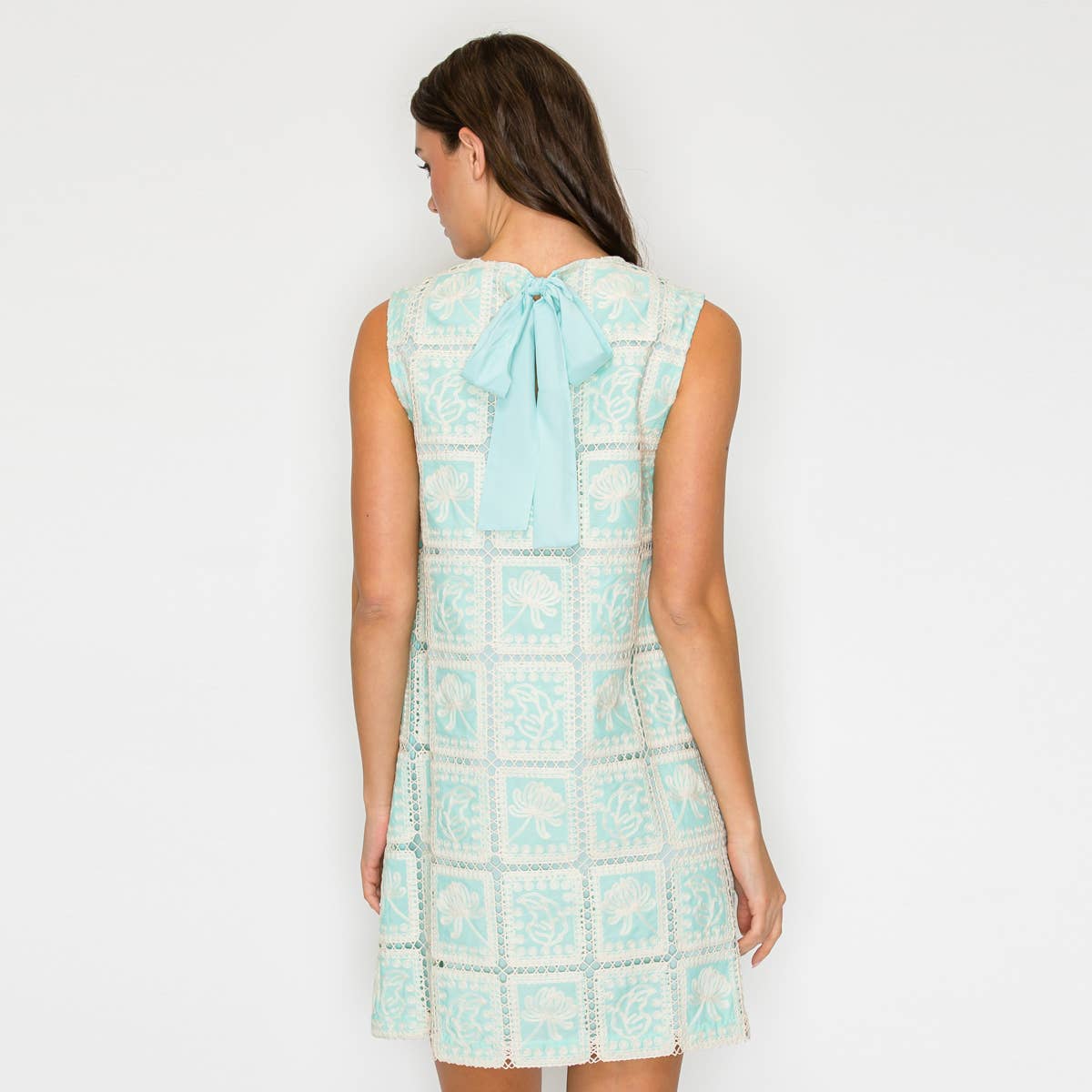 Mint Julep Lace Patch Work Mini Shift Dress