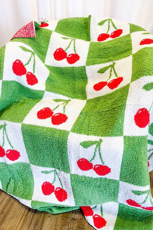 Cha Cha Cherry Bomb Cozy Blanket - American Graham Apparel