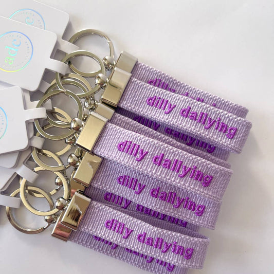 DILLY DALLYING Woven Canvas Keychain