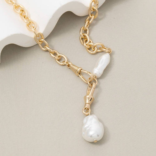 Southern Pearl Pendant Chain Necklace