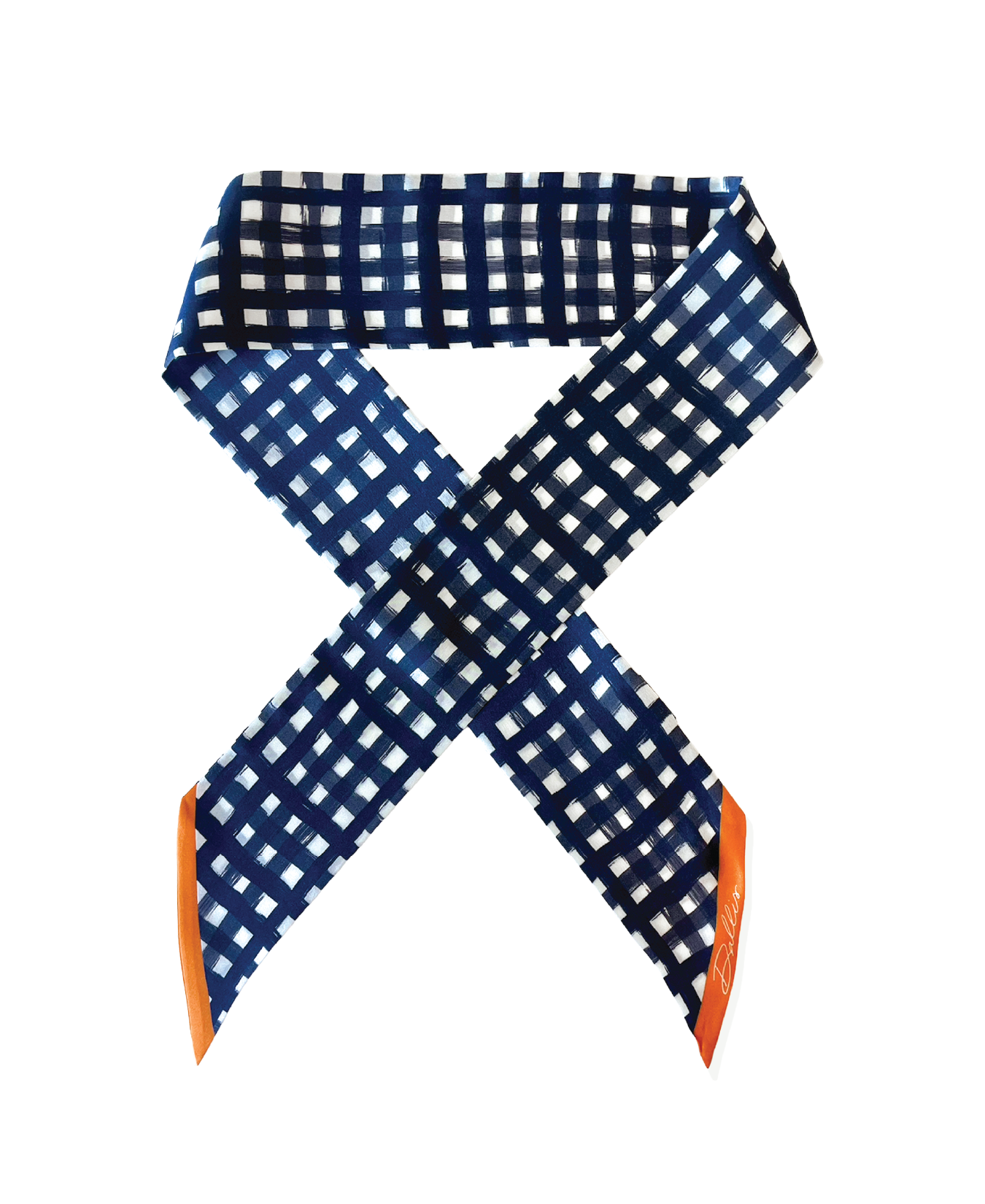 Game Day Scarf: Tailgate Check Twilly in Navy Check