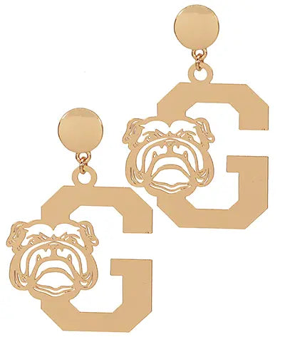 Golden G Bulldog Earrings American Graham Apparel