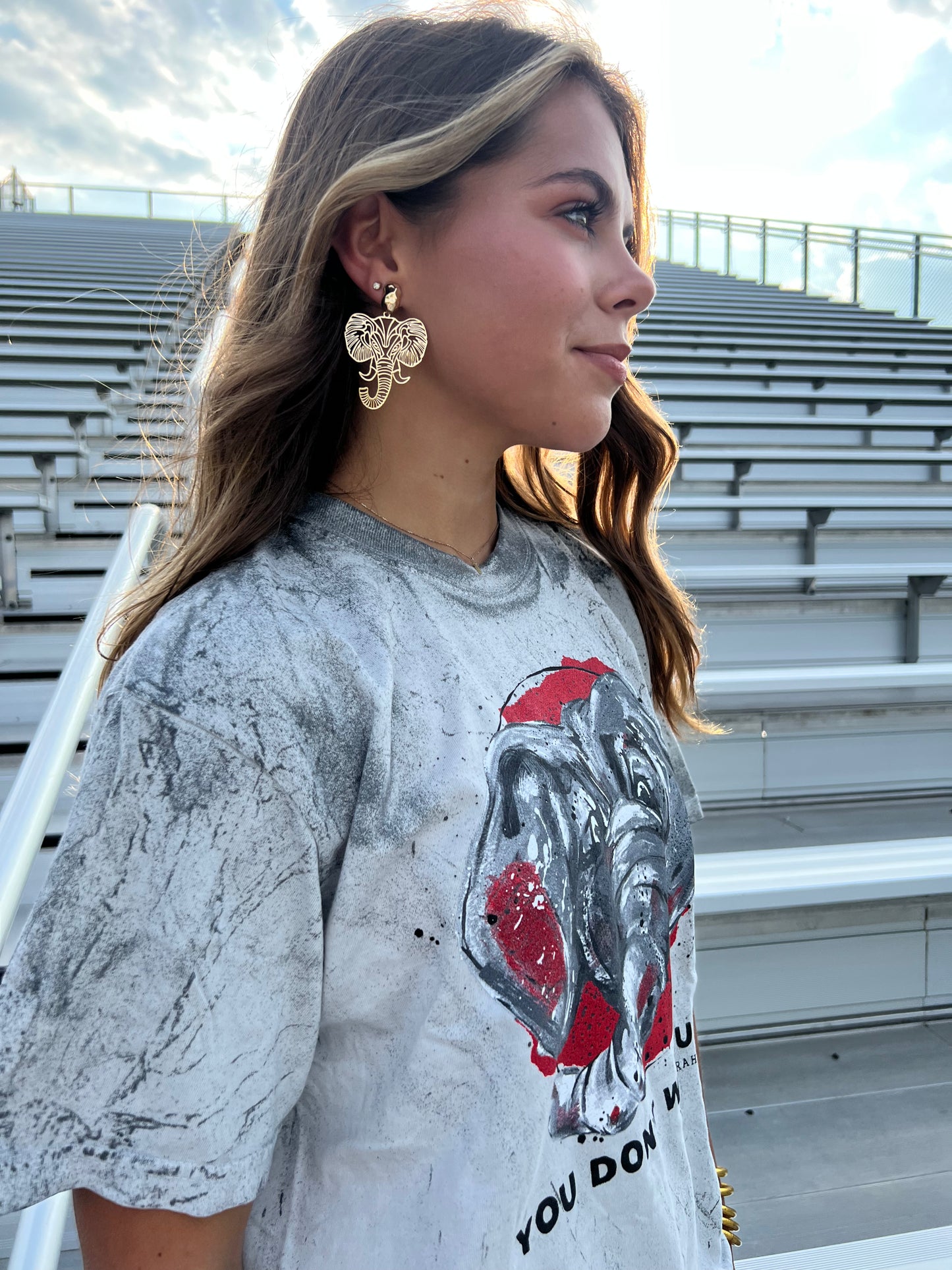 Gold Elephant Filigree Earrings American Graham Apparel