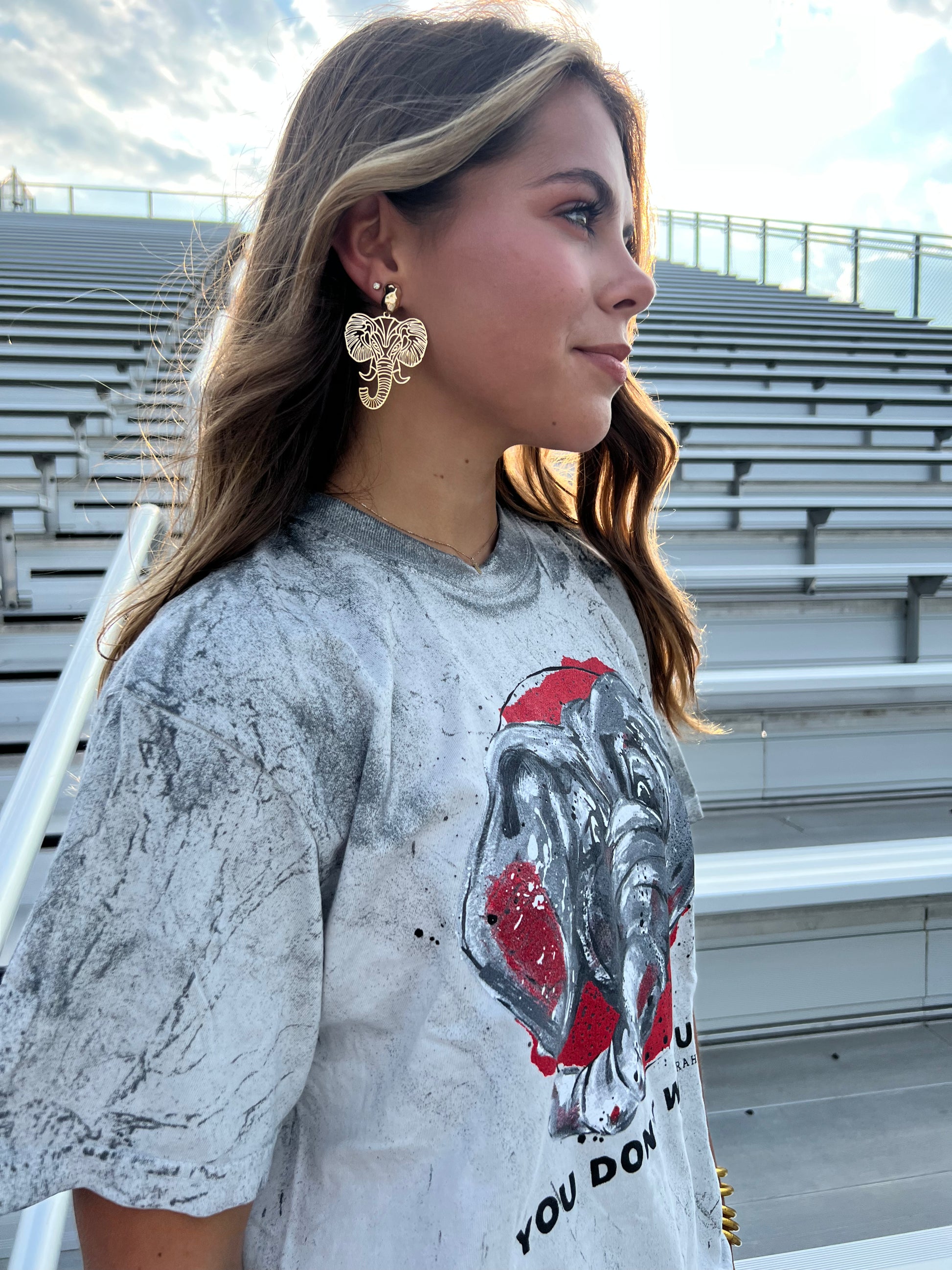 Gold Elephant Filigree Earrings American Graham Apparel