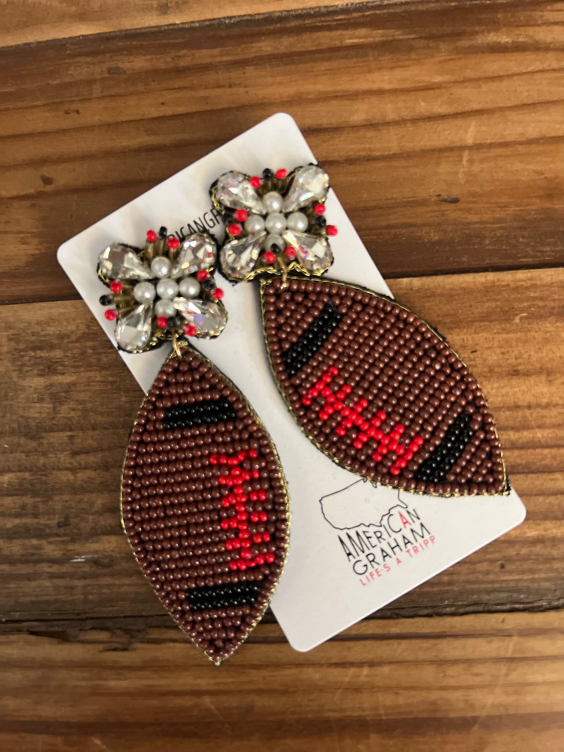 Football Frenzy Earrings American Graham Apparel