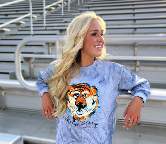 Glory, Glory Tigers Mineral Wash Sweatshirt American Graham Apparel