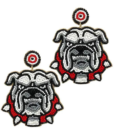 Beaded Spike Collar Bulldog Earrings Prep Obsessed Wholesale