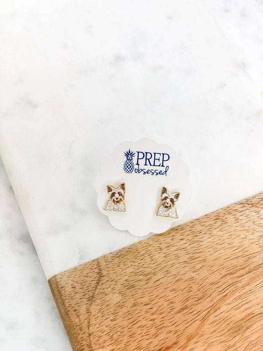 Yorkshire Terrier Enamel Stud Earring Prep Obsessed Wholesale
