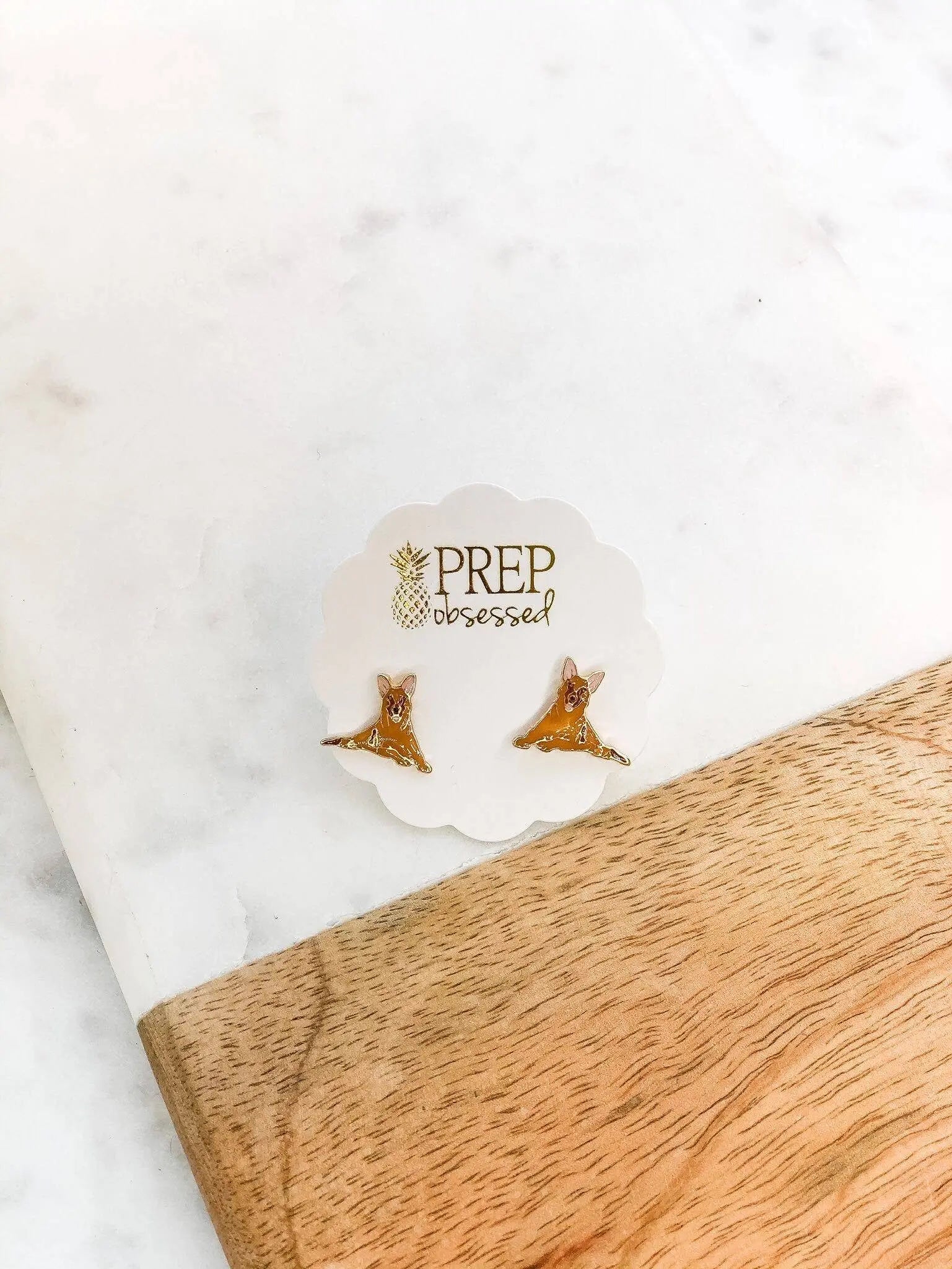 German Shepherd Pet Enamel Stud Earrings Prep Obsessed Wholesale