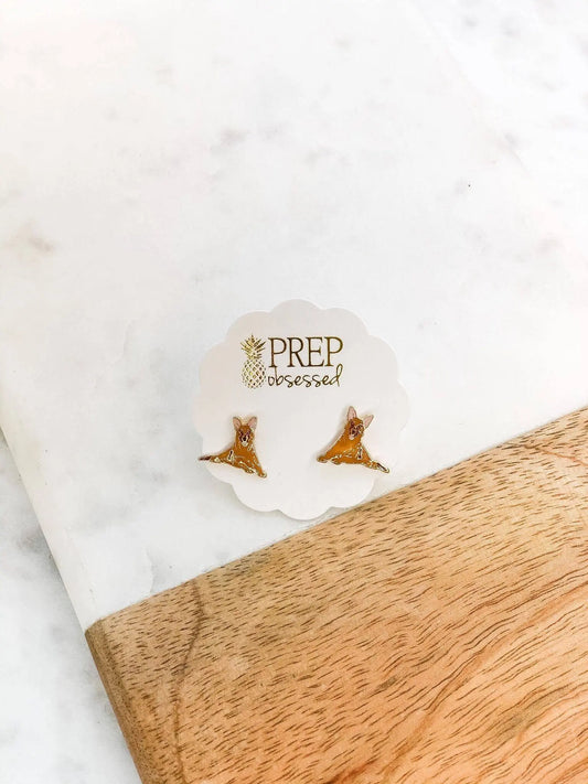 German Shepherd Pet Enamel Stud Earrings Prep Obsessed Wholesale