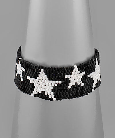 Black & White Star Bead Bracelet