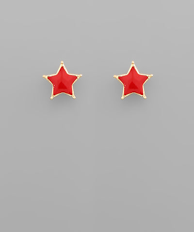 Red hot sale star earrings