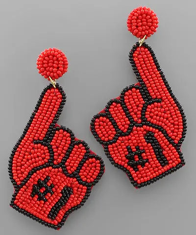 Red & Black #1 Fan Earrings American Graham Apparel