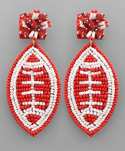 Red & White Football Earrings American Graham Apparel