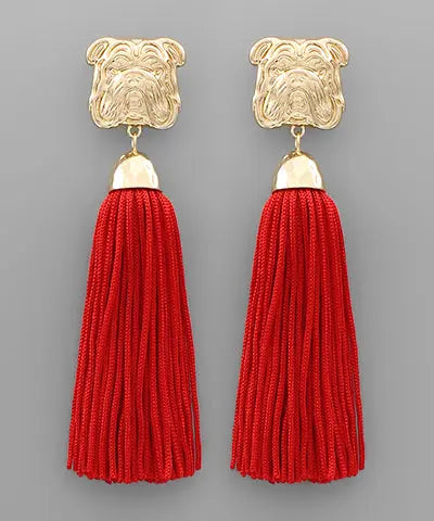 Bulldog Tassel Earrings American Graham Apparel