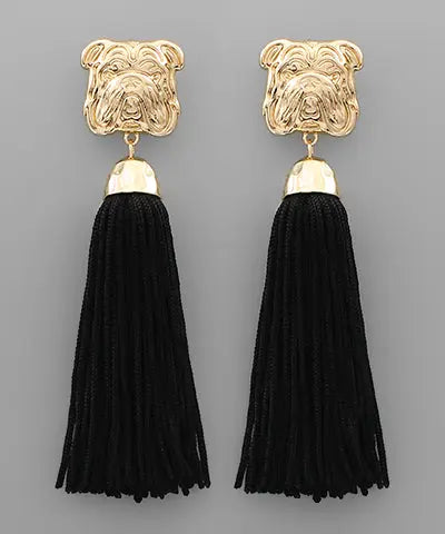Bulldog Tassel Earrings American Graham Apparel
