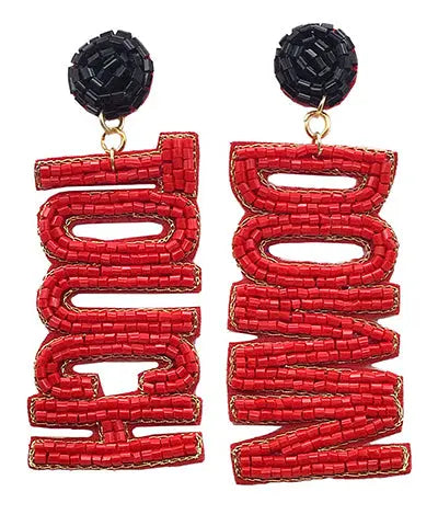 Beaded TOUCH DOWN Earrings American Graham Apparel
