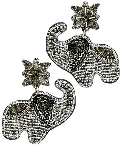 Embellished Elephant Earrings American Graham Apparel