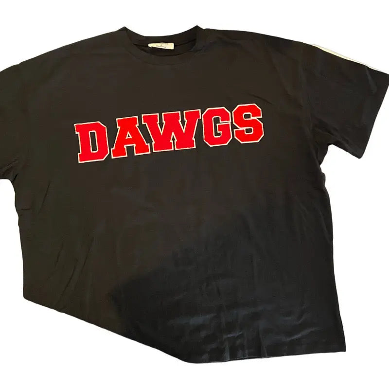 Oversized Patch Letter Dawgs Tee American Graham Apparel