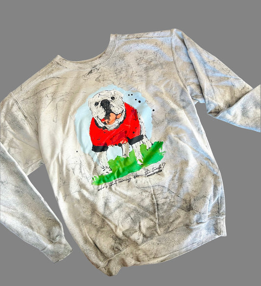Who's That Bulldog Comfort Colors Mineral Wash Sweatshirt