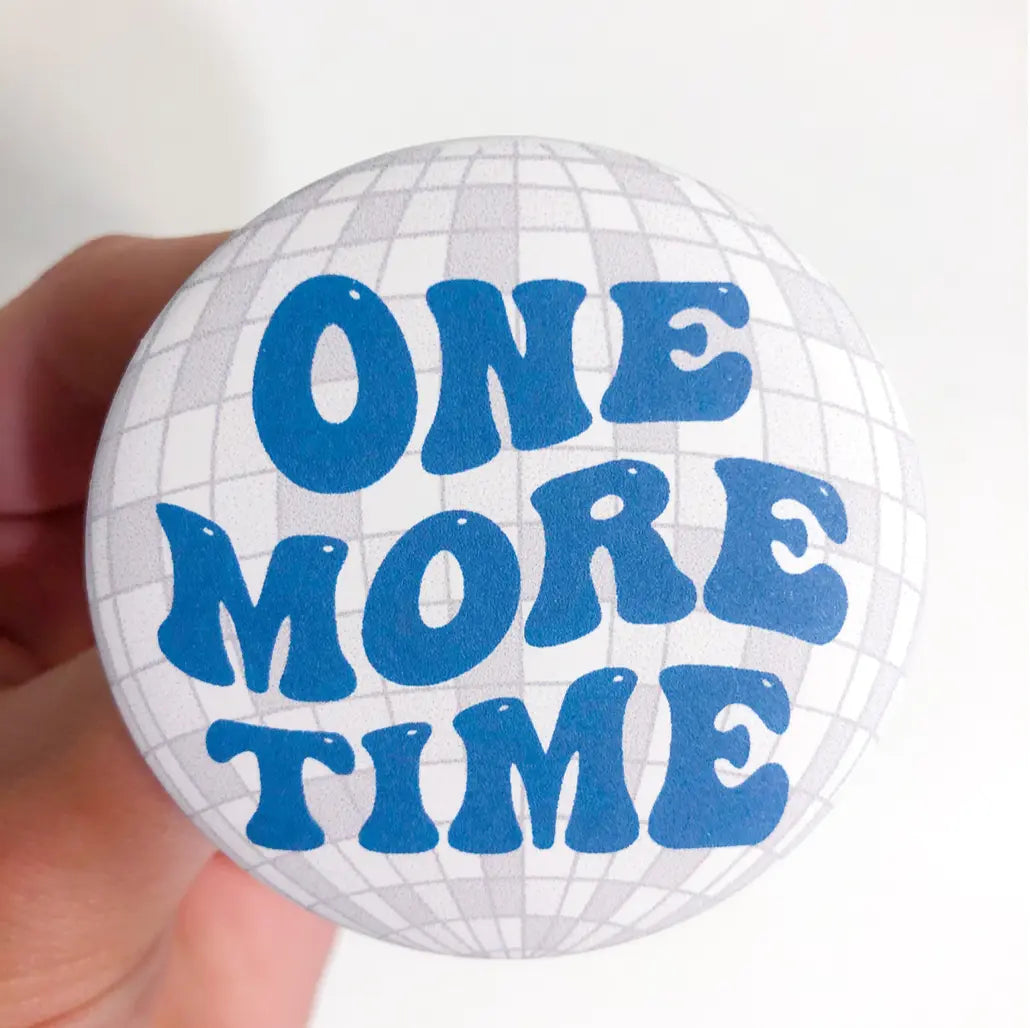 One More Time Game Day Button: Blue, White & Gold American Graham Apparel