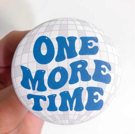 One More Time Game Day Button: Blue, White & Gold American Graham Apparel