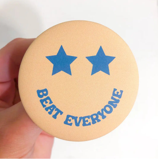 Beat Everyone Game Day Button: Blue, White & Gold American Graham Apparel