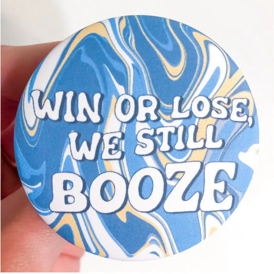 Win or Lose Game Day Button: Blue, White & Gold American Graham Apparel