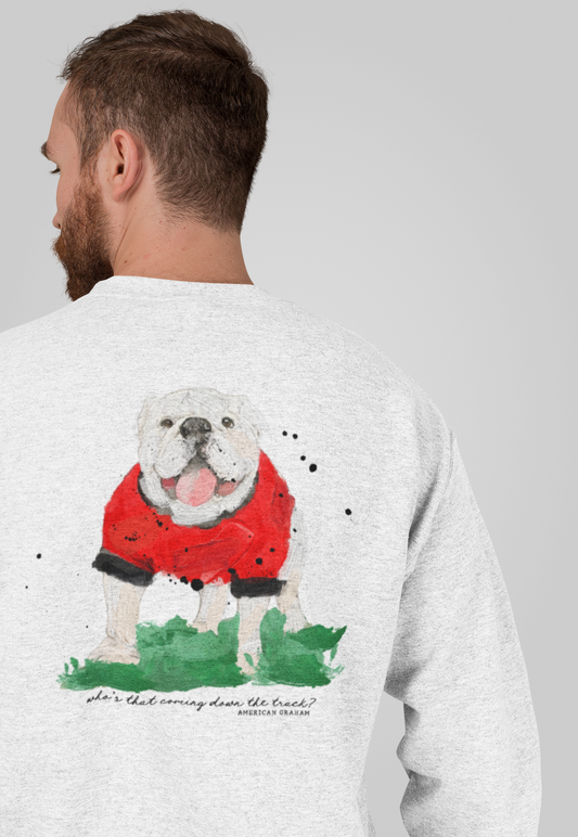 Standing Bulldog Ash Grey Unisex BASIC Sweatshirt