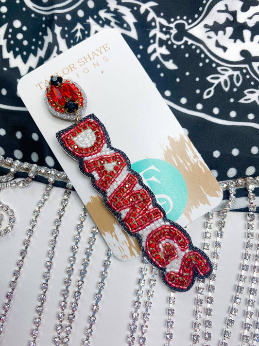 Red & Black Dawgs Drop Earrings American Graham Apparel