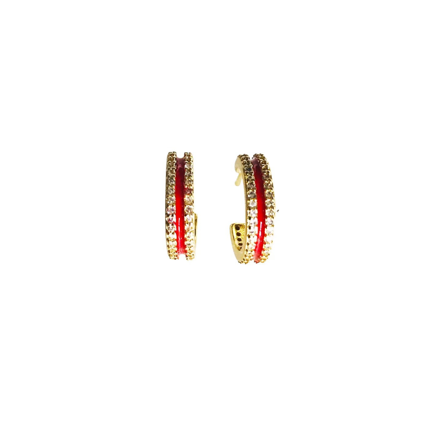Red Pave Mini Hoop Earrings Market and King