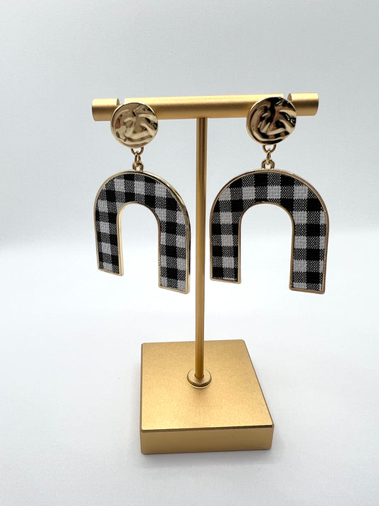 Black & White Gingham Earrings American Graham Apparel