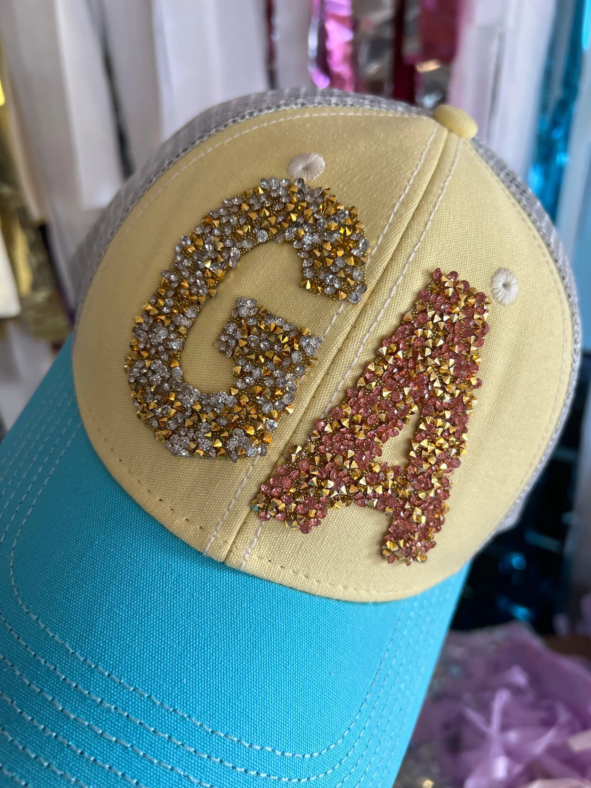 Judith March Pastel Rhinestone GA Hat American Graham Apparel
