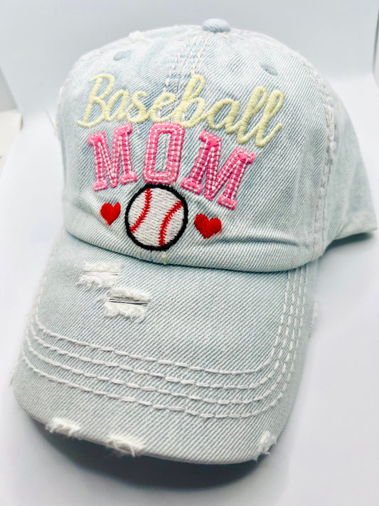 Light Denim Baseball Mom Hat