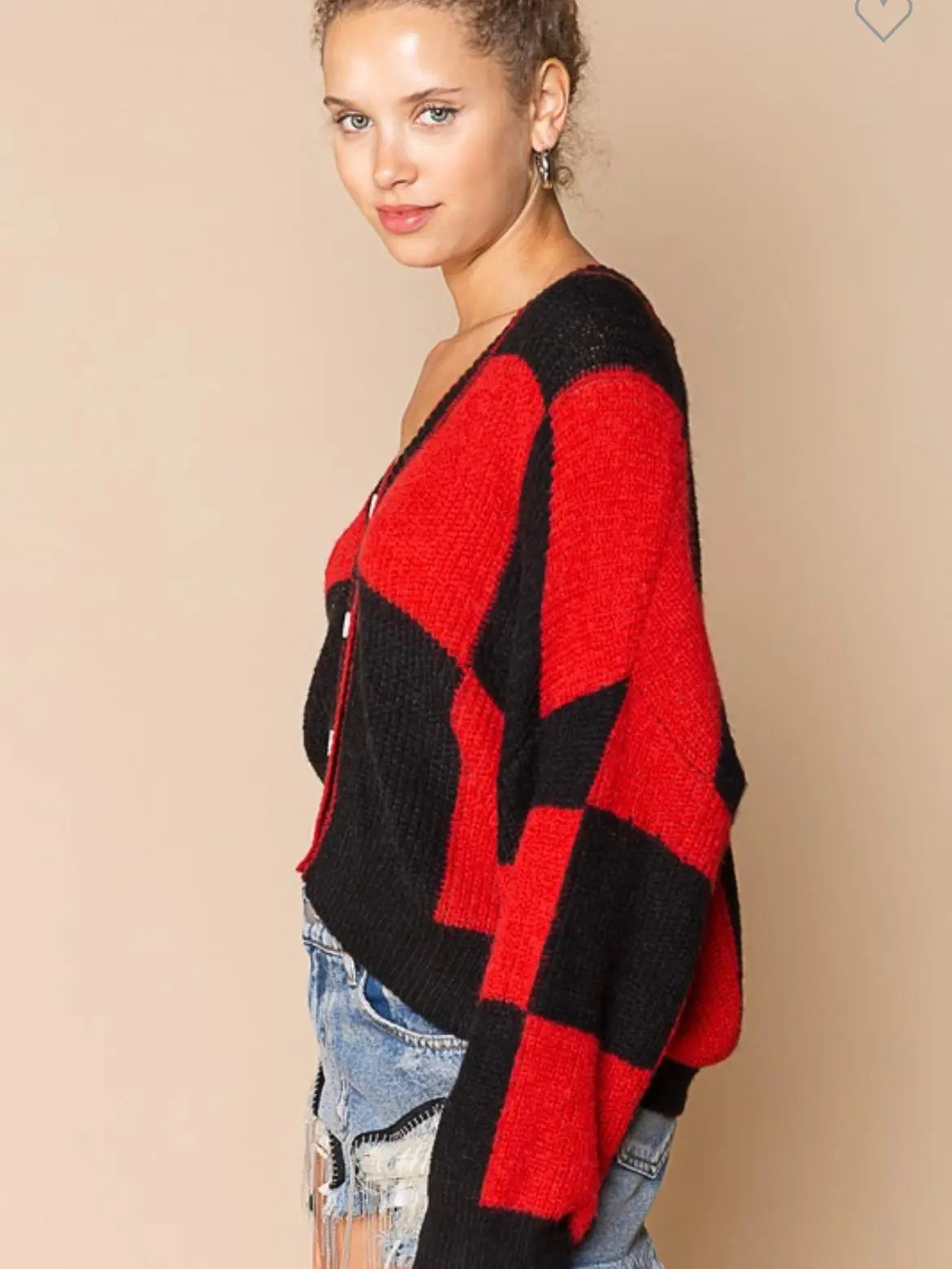 Red & Black Attack Cardigan American Graham Apparel