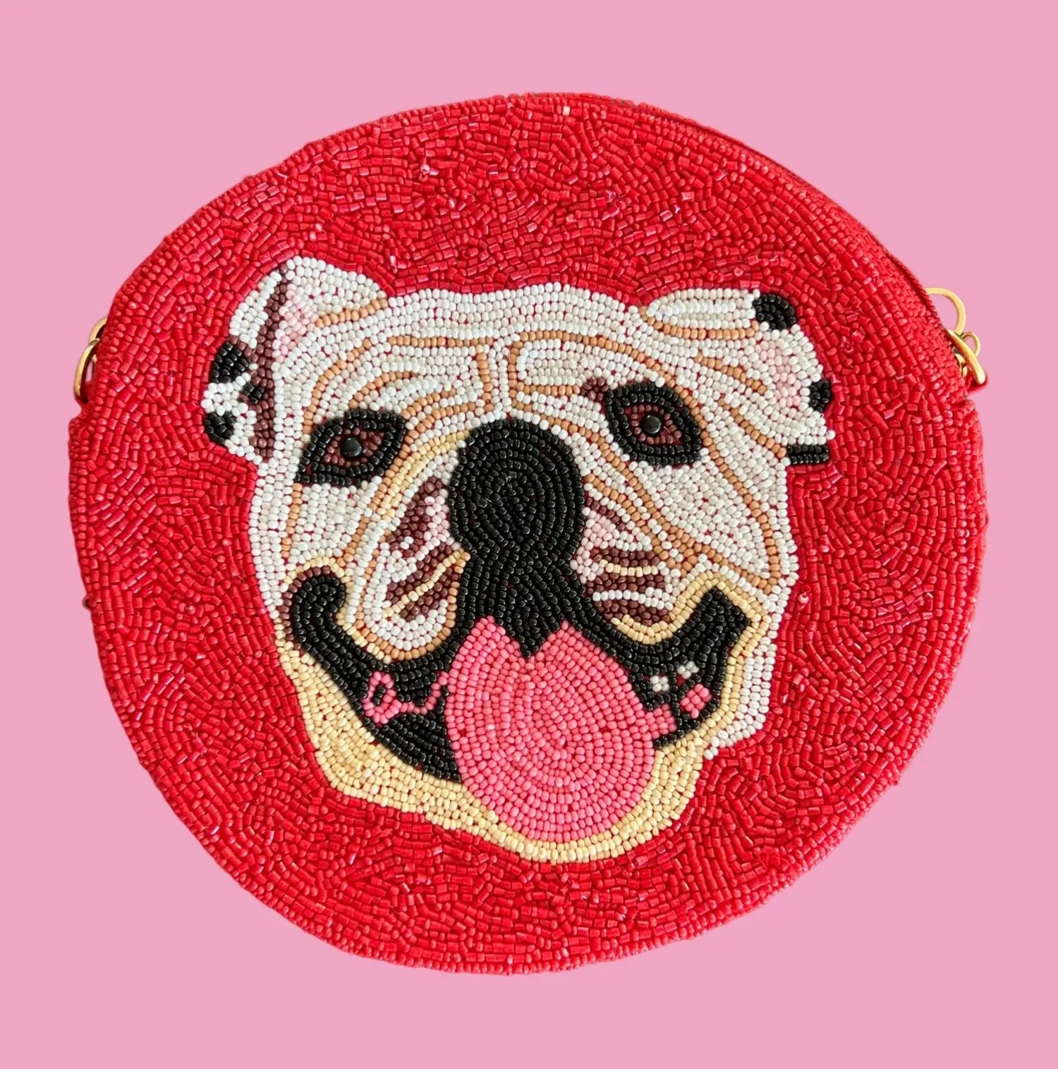 Say Woof! Beaded Bulldog Purse American Graham Apparel