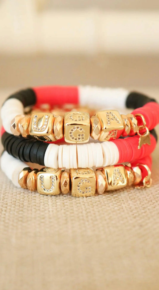 Georgia (UGA) Pave Polymer Clay Bracelet American Graham Apparel