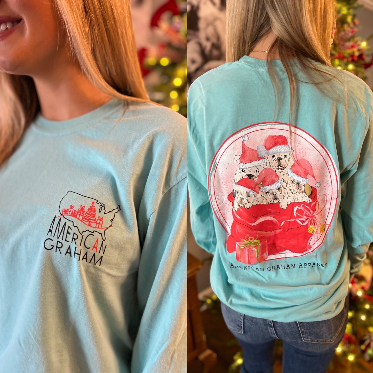 Santa's Little Yelper Holiday Long Sleeve Tee