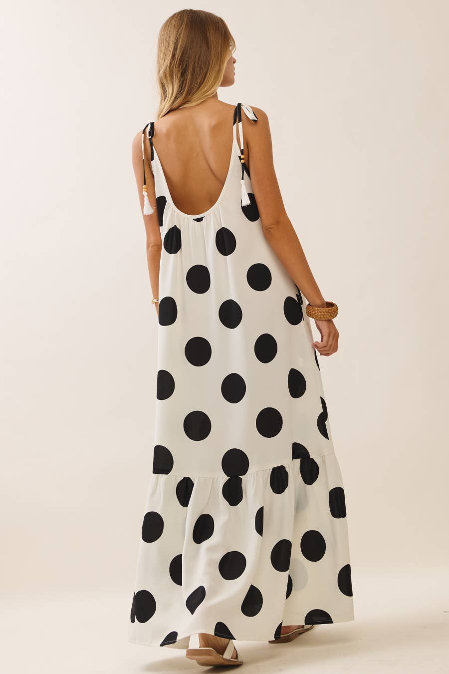 Spot On Polka Dot Tie-Shoulder Maxi Dress, S-3XL Available