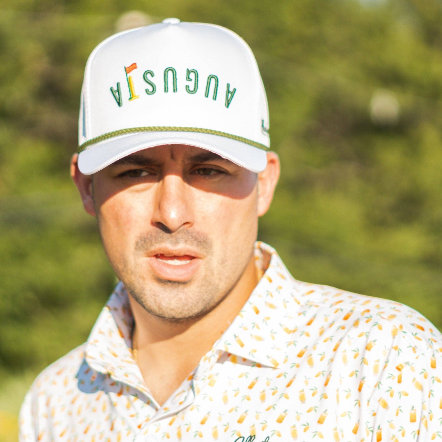 White Augusta Rope Snapback Hat