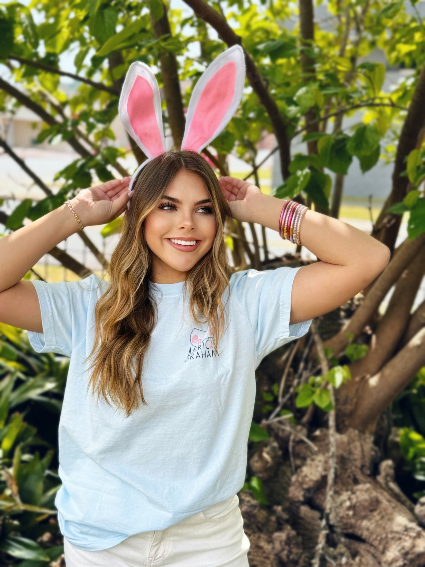 Bunny Ears & Bulldog Cheers Easter Comfort Tee