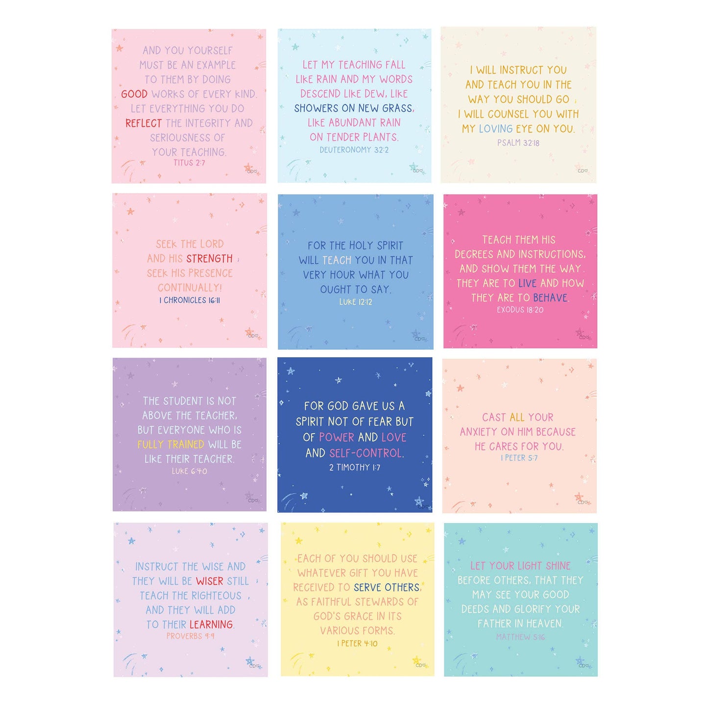 Verses for Teachers – Bible Verse Card Set