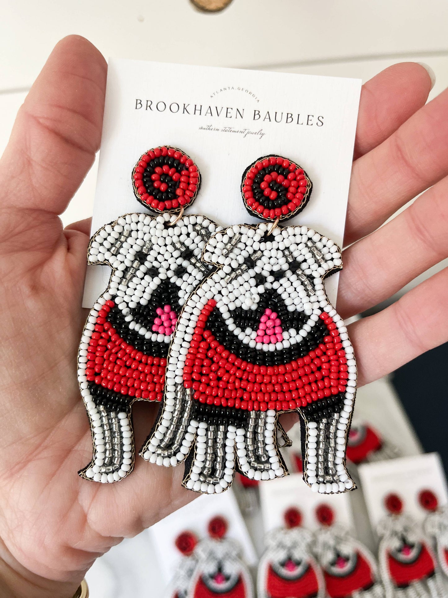 Bulldog beaded earrings