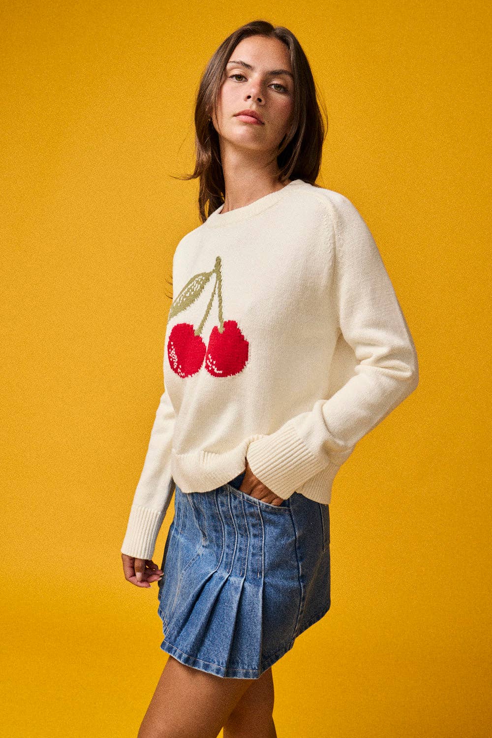Cherry Bombshell Graphic Knit Sweater 🍒