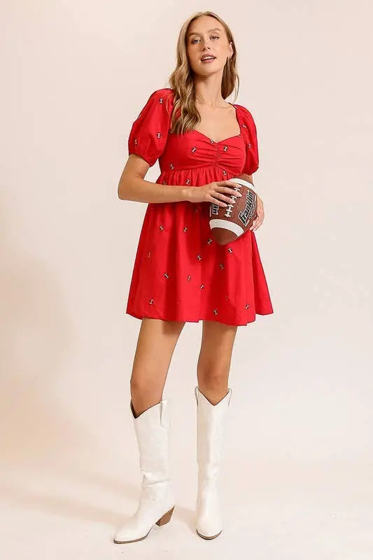 Short Sleeve Dress - MD2941: Red / S Twentyten