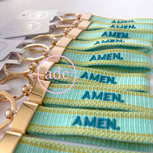 AMEN. Woven Canvas Keychain