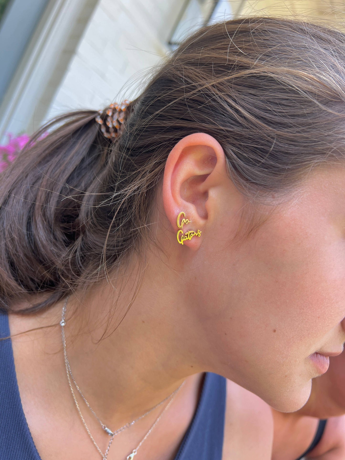 Petite Go Gators Gold Stud Earrings