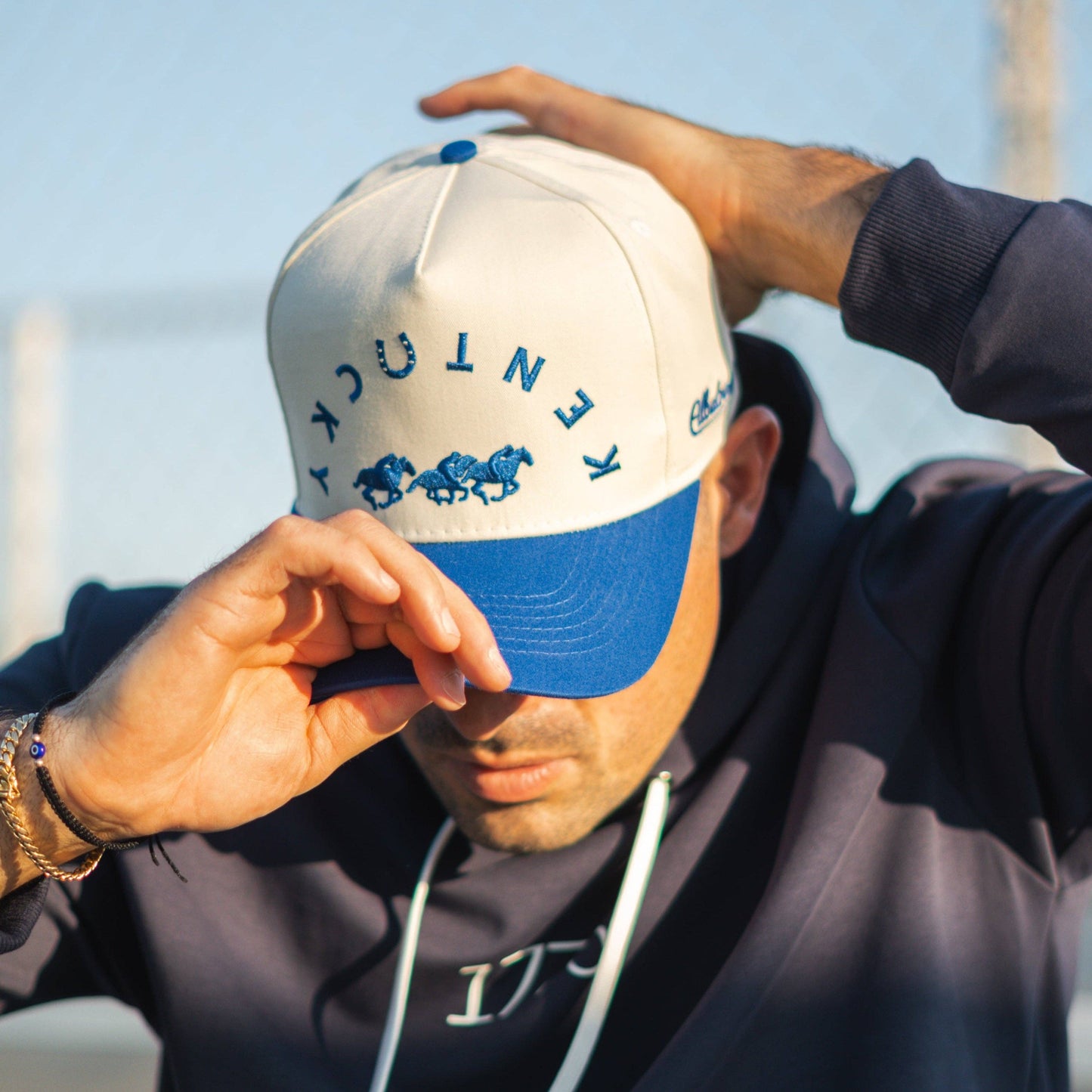 Kentucky Horse Snapback Hat – Embroidered Running Horses Cap (Red Or Blue)